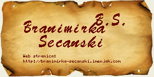 Branimirka Sečanski vizit kartica